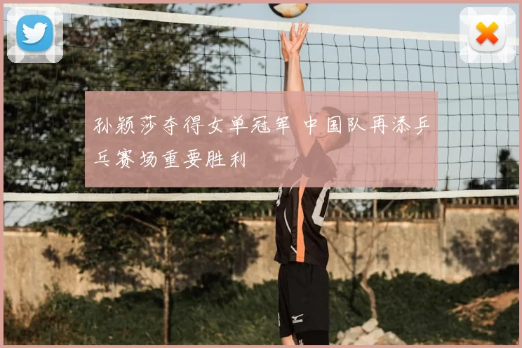 孙颖莎夺得女单冠军 中国队再添乒乓赛场重要胜利